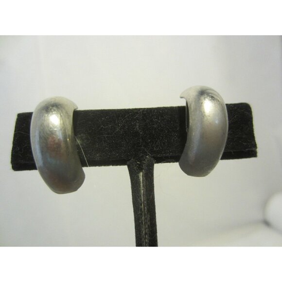 Blue heart silver screwback earrings knots curves & amber stone 4 pair VINTAGE - Picture 3 of 9